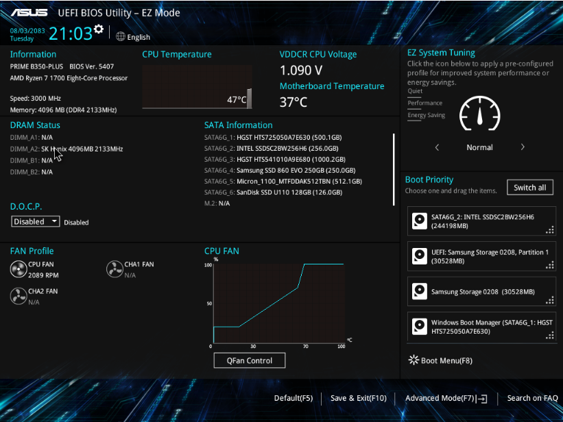 bios setting on computer