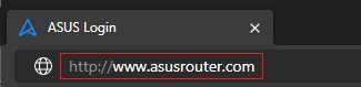 asus router ip login