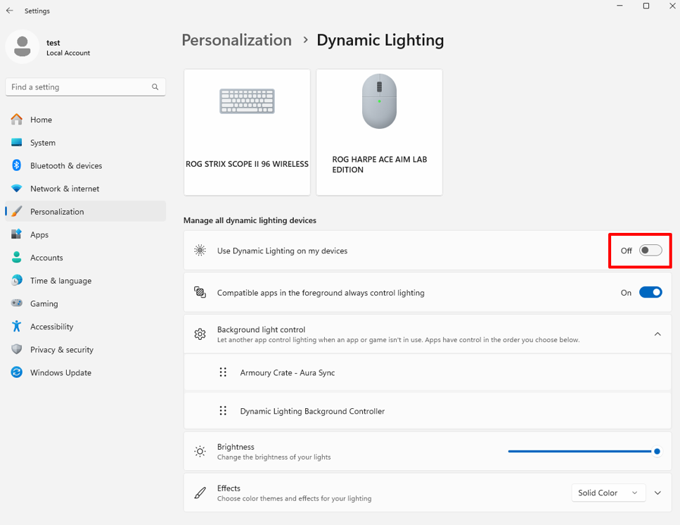 Armoury Crate] Windows Dynamic Lighting FAQ